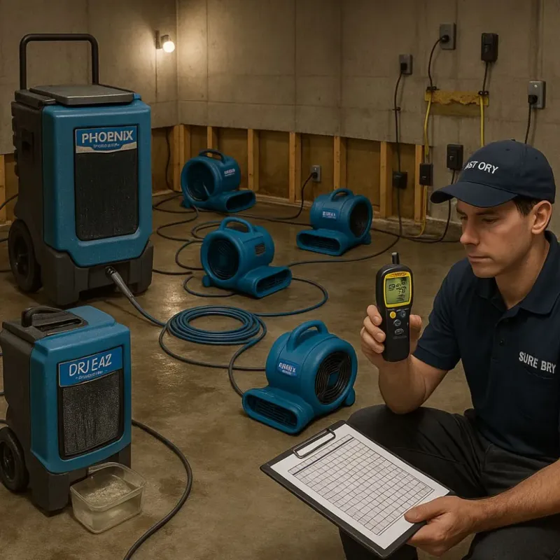 Structural Drying and Dehumidification process in Balsam Lake, WI